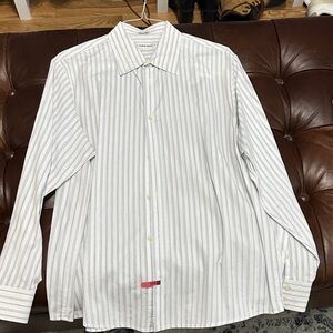 Calvin Klein Men's Light Blue Striped Dress Shirt